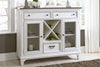 Image of Harper Vintage White With Charcoal Top Glass Door Storage Buffet