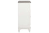 Image of Harper Vintage White With Charcoal Top Glass Door Storage Buffet