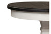 Image of Harper Traditional Round White Chair Side Table With Pedestal Base And Charcoal Top