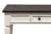 Image of Harper Traditional Single Drawer White Cocktail Table With Lower Shelf And Charcoal Top