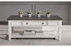Image of Harper Traditional Single Drawer White Cocktail Table With Lower Shelf And Charcoal Top