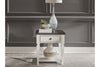 Image of Harper Traditional Single Drawer White End Table With Lower Shelf And Charcoal Top
