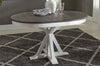 Image of Harper Vintage White With Charcoal Top 5 Piece Round Oval Pedestal Dining Set