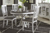 Image of Harper Vintage White With Charcoal Top 5 Piece Round Oval Pedestal Dining Set