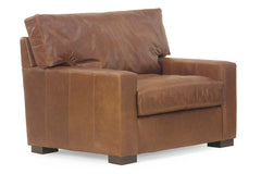 Harrison Contemporary Leather Pillow Back Club Chair