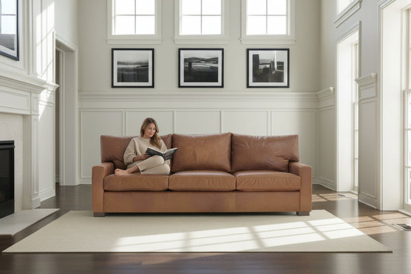 Harrison Grand Scale Oversized Contemporary Leather Loveseat