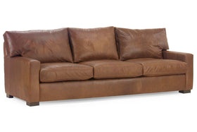 Harrison 87 Inch Contemporary Grand Scale Deep Seat Leather Sofa