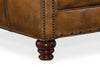 Image of Herbert Bedford Goldington "Quick Ship" Traditional Tight Back Leather Accent Chair With Nail Trim