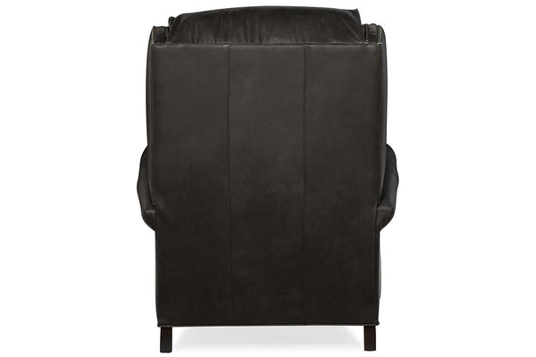 Holt Peppercorn Quick Ship Traditional Wing Back Leather Recliner