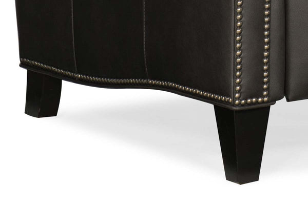 Holt Peppercorn Quick Ship Traditional Wing Back Leather Recliner