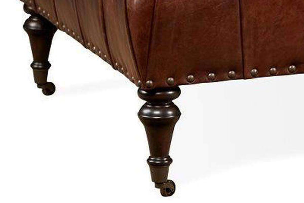 Ingram "Quick Ship" 42 Inch Square Tufted Square Leather Cocktail Ottoman