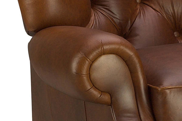 Jackson Button Tufted Leather Recliner