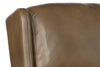 Image of Jacob Walnut Leather Dual Power "Quick Ship" Transitional Recliner