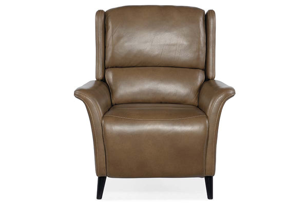 Jacob Walnut Leather Dual Power "Quick Ship" Transitional Recliner