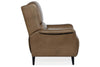 Image of Jacob Walnut Leather Dual Power "Quick Ship" Transitional Recliner