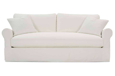 Kaley I 88 Inch Single Bench Cushion Fabric Slipcovered Sofa