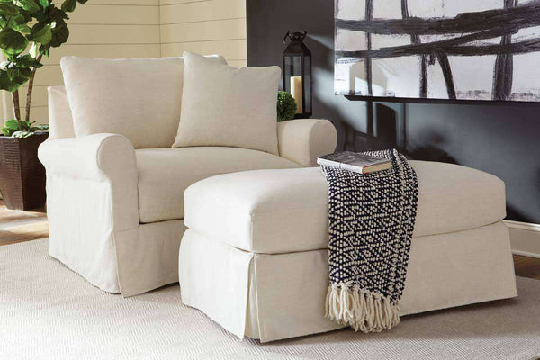 Kaley "Designer Style" Slipcovered Chair And a Half