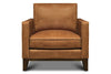 Image of Kellan Rio Chestnut Modern Track Arm Leather Club Chair