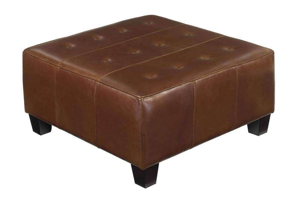 Kelsey 34 Inch Square Apartment Size Leather Cocktail Ottoman Table