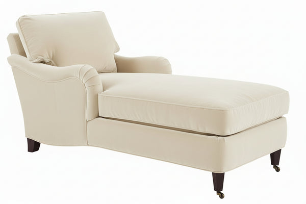 Kristen English Arm Chaise Chair With Pillow Back
