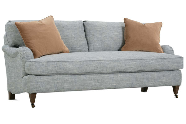 Kristen I Fabric English Arm Single Bench Seat Pillow Back Loveseat