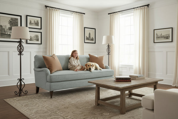 Kristen I English Arm Bench Seat Fabric Sofa Collection