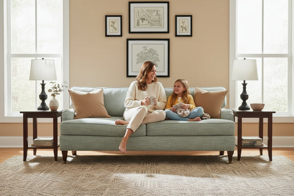 Kristen I 77 Inch English Arm Single Bench Seat Pillow Back Queen Sleeper Sofa