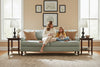 Image of Kristen I 77 Inch English Arm Single Bench Seat Pillow Back Queen Sleeper Sofa