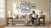Image of Kristen I 78 Inch English Arm Single Bench Cushion Apartment Size Fabric Sofa