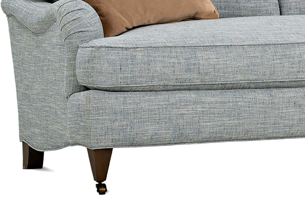 Kristen I Fabric English Arm Single Bench Seat Pillow Back Loveseat