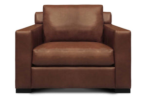 Lawrence Rio Luggage Modern Track Arm Leather Club Chair