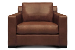 Lawrence Modern Track Arm Leather Club Chair