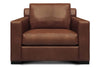 Image of Lawrence Rio Luggage Modern Track Arm Leather Club Chair