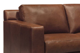 Lawrence Modern Leather Track Arm Loveseat