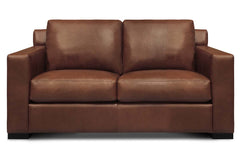Lawrence Modern Leather Track Arm Loveseat