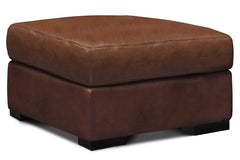 Lawrence Modern Leather Pillow Top Footstool Ottoman