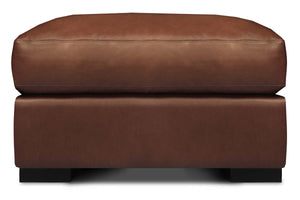 Lawrence Modern Leather Pillow Top Footstool Ottoman