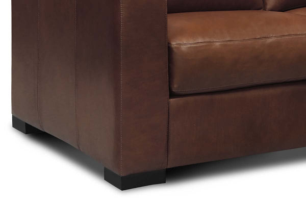Lawrence 89 Inch Modern Leather Track Arm Sofa