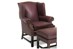 Seton Chippendale Style Leather Accent Arm Chair