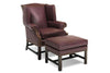 Image of Seton Chippendale Style Leather Accent Arm Chair