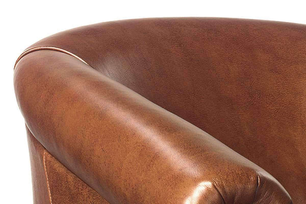 Gardner Tub Style Leather Accent Chair With Nail Trim