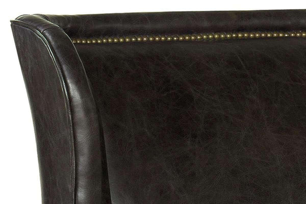 Humphrey Chippendale Leather Chair With Decorative Wood Base