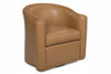 Image of Roman Leather Tub Swivel Barrel Chair