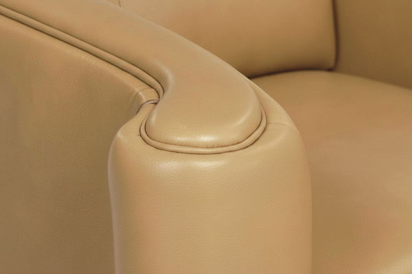 Roman Leather Tub Swivel Barrel Chair