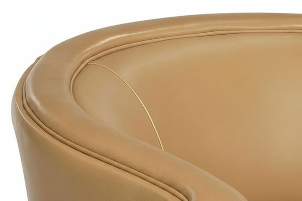 Roman Leather Tub Swivel Barrel Chair