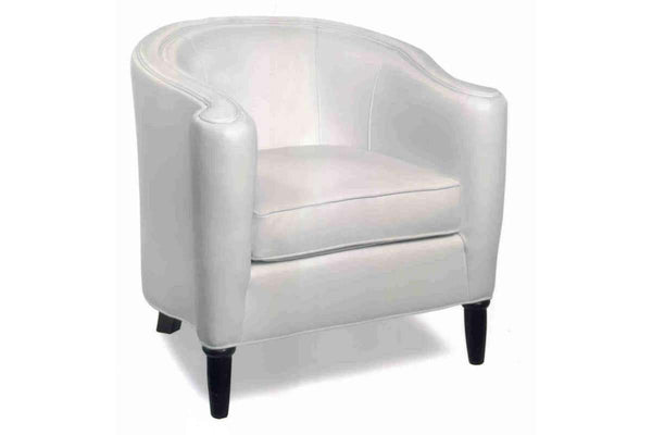 Romana Contemporary Leather Tub Accent Chair