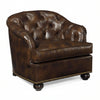 Image of Welby Tufted Leather Tub Chair With Nail Trim
