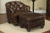 Image of Welby Tufted Leather Tub Chair With Nail Trim