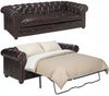 Image of Barrington 88 Inch Leather Tufted Sleeper Sofa