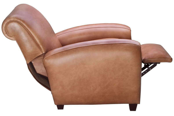 Leather Furniture Baxter "Designer Style" French Art Deco Style Leather Recliner